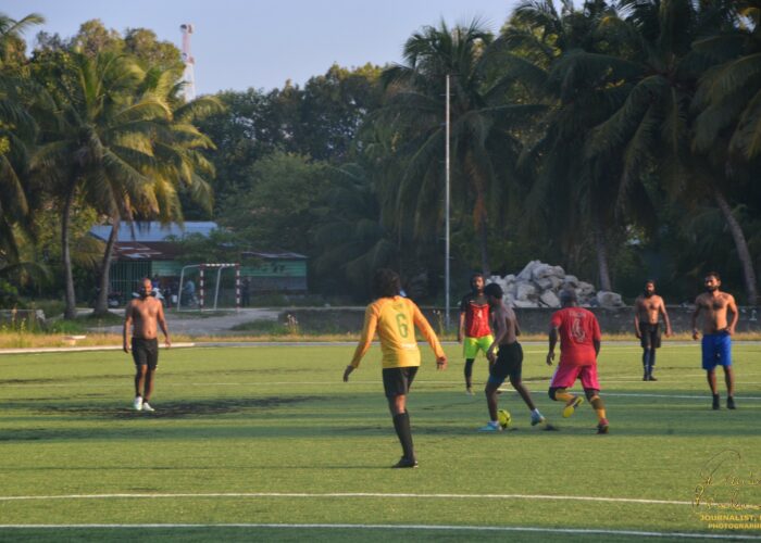 Play football with the locals on Fuvahmulah